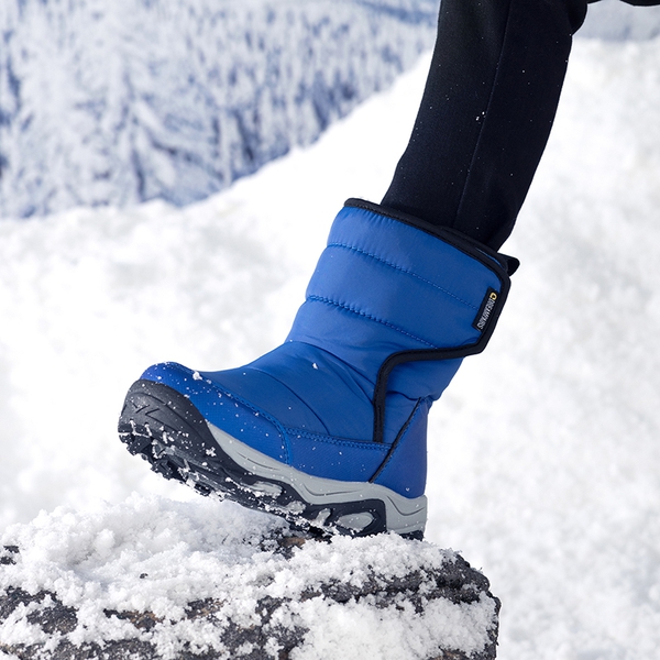 Kids Waterproof Faux Fur Snow Boots - ROYAL BLUE - 1